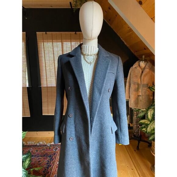 Vintage Wool Trench Coat Grey - Picture 3 of 8